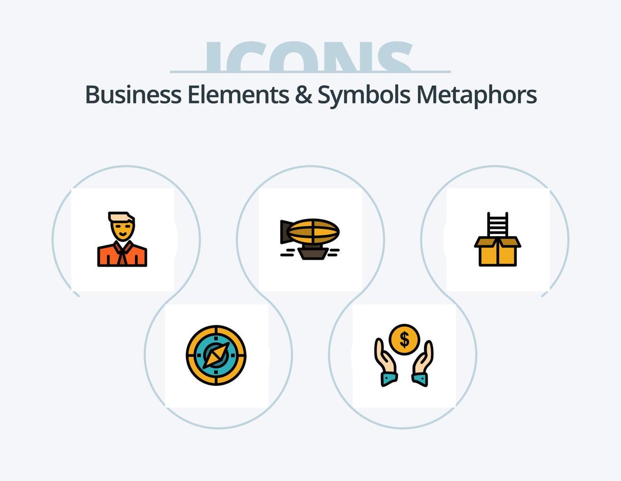 attività commerciale elementi e simboli metafore linea pieno icona imballare 5 icona design. Posizione. Due modo. in crescita. viaggio. pianta vettore