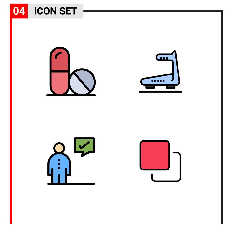 4 creativo icone moderno segni e simboli di medicina aziendale macchina routine gestione modificabile vettore design elementi