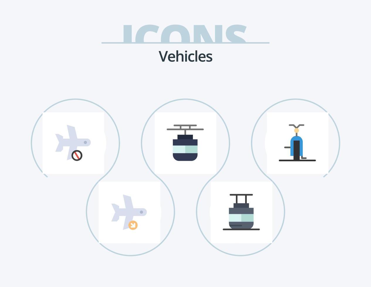 veicoli piatto icona imballare 5 icona design. veicoli. trasporto. veicoli. tram. trasporto vettore