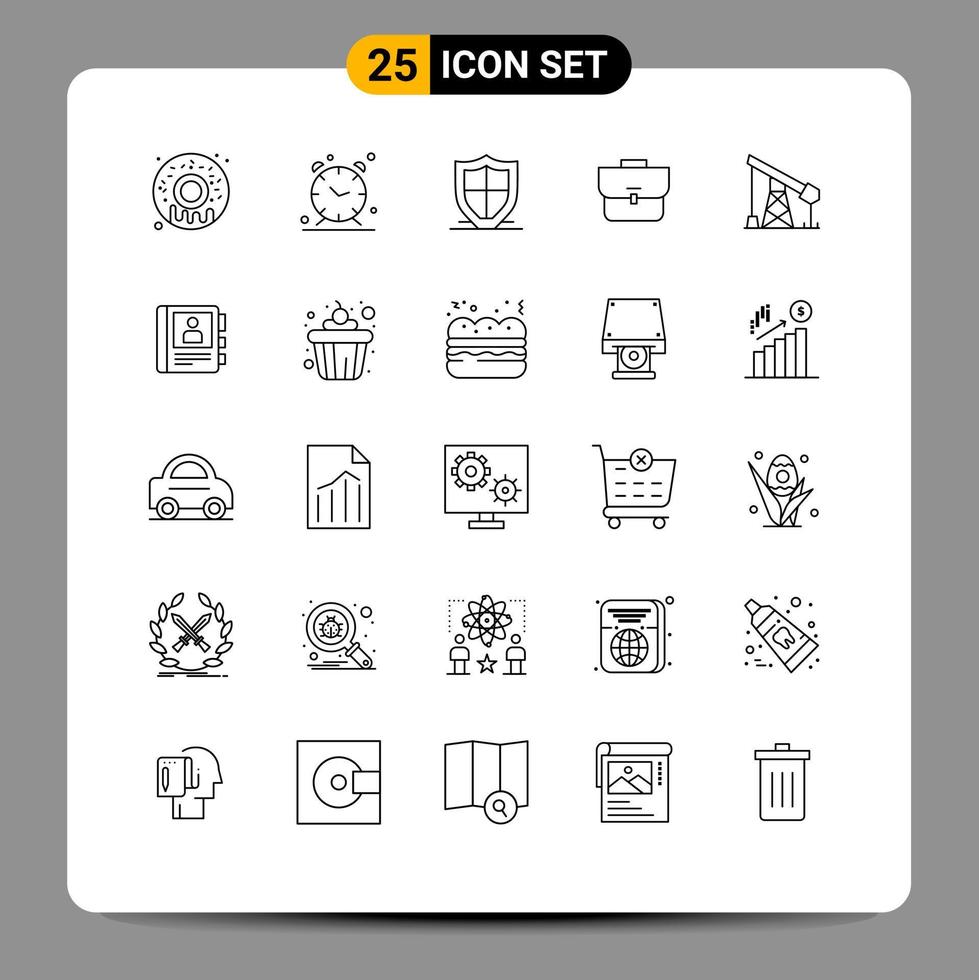 25 creativo icone moderno segni e simboli di industria borsa da lavoro protezione valigia Borsa modificabile vettore design elementi