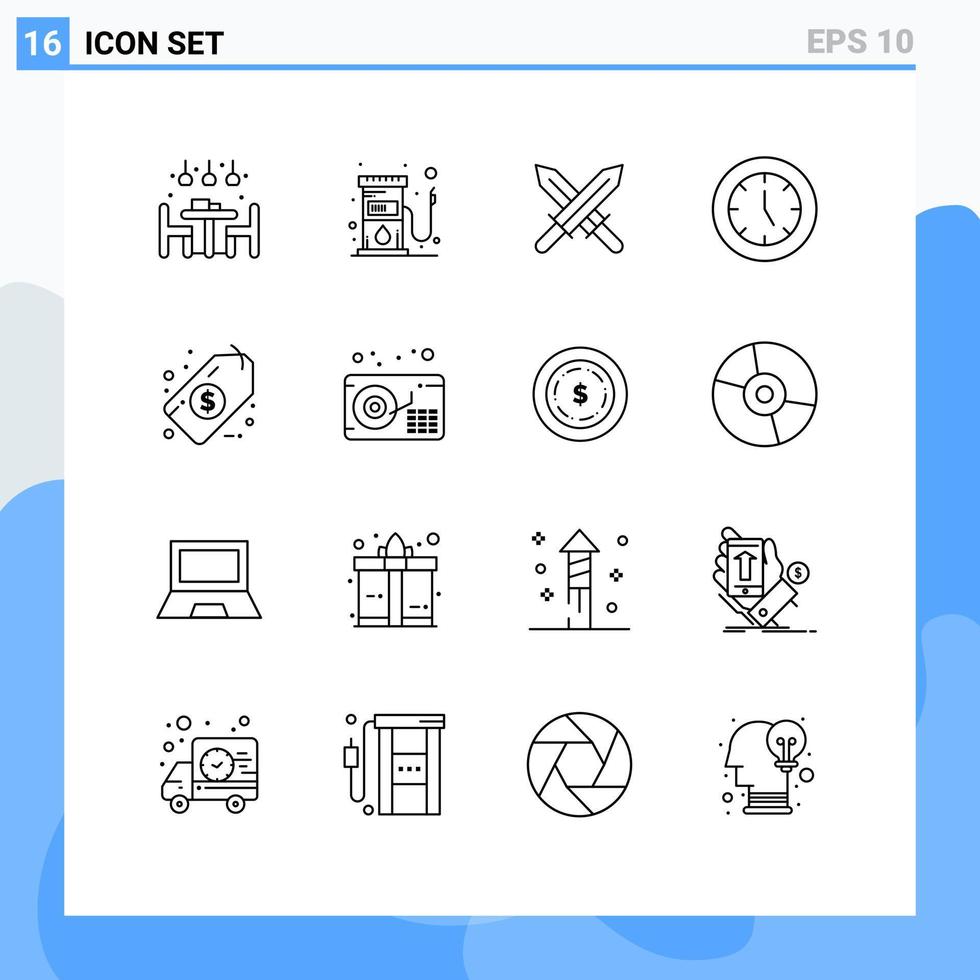 16 utente interfaccia schema imballare di moderno segni e simboli di i soldi tecnologia spada prodotti dispositivi modificabile vettore design elementi