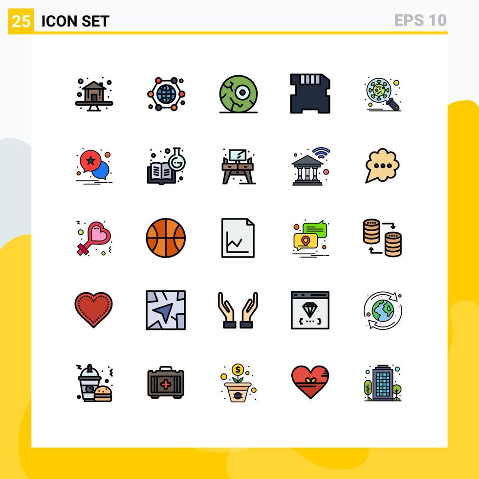 impostato di 25 moderno ui icone simboli segni per corona sd Internet di cose memoria spazio modificabile vettore design elementi