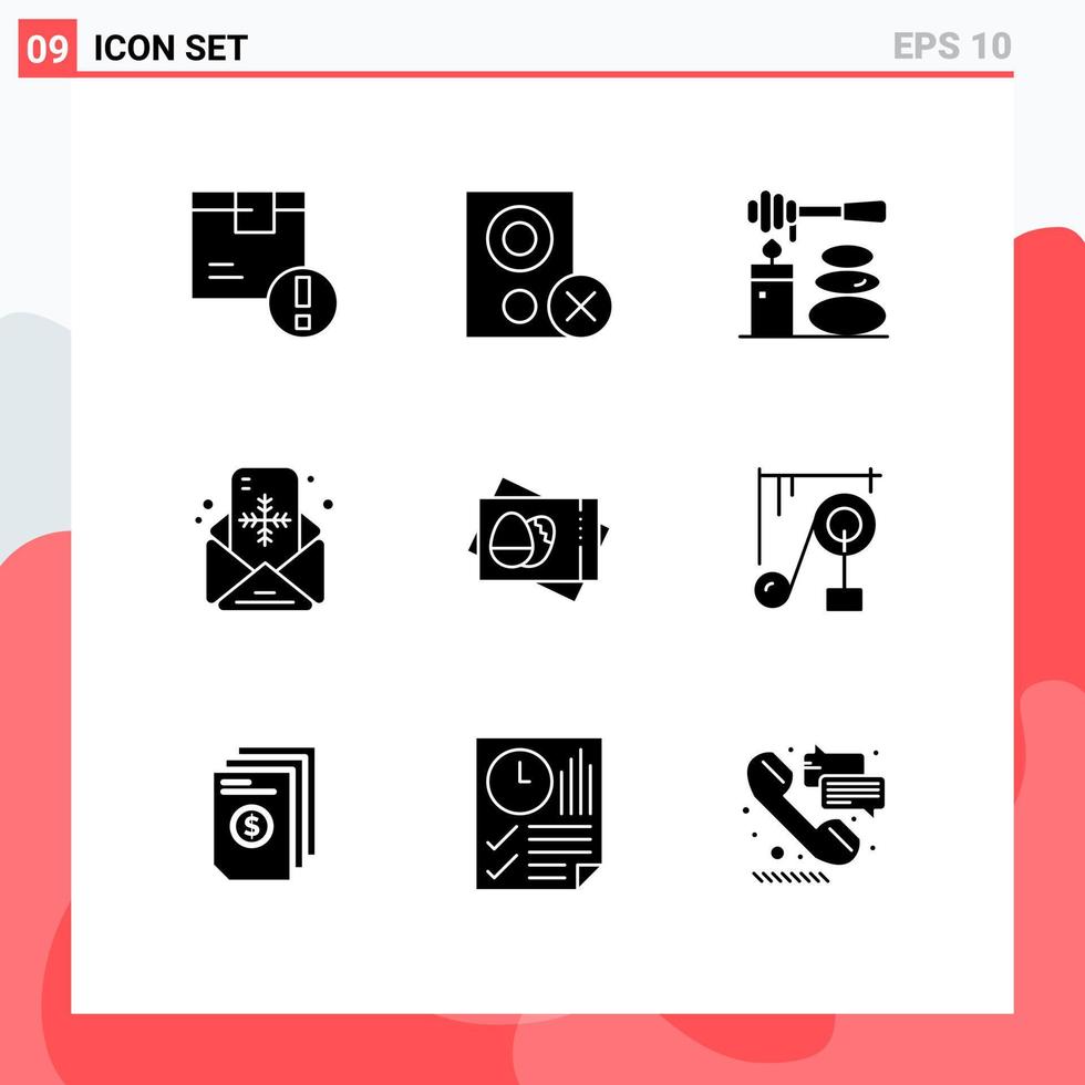 impostato di 9 moderno ui icone simboli segni per Messaggio Natale hardware posta terme modificabile vettore design elementi