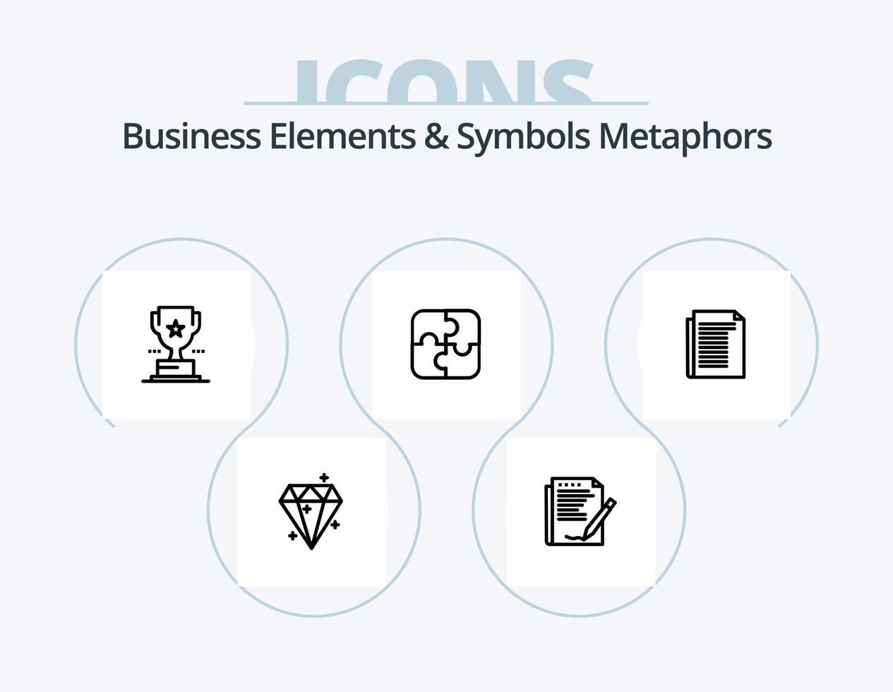 attività commerciale elementi e simboli metafore linea icona imballare 5 icona design. freccia. Elimina. puzzle. attraversare. punto vettore