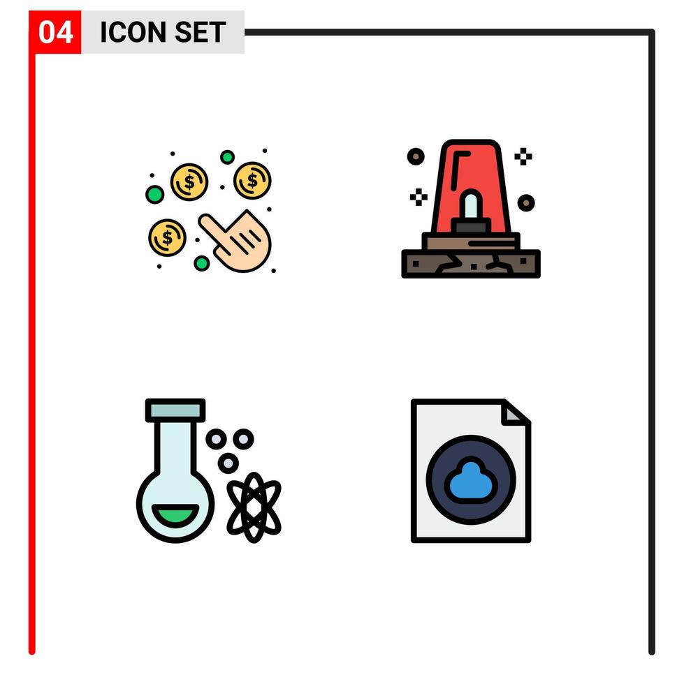 4 creativo icone moderno segni e simboli di clic pozione i soldi polizia spazio modificabile vettore design elementi