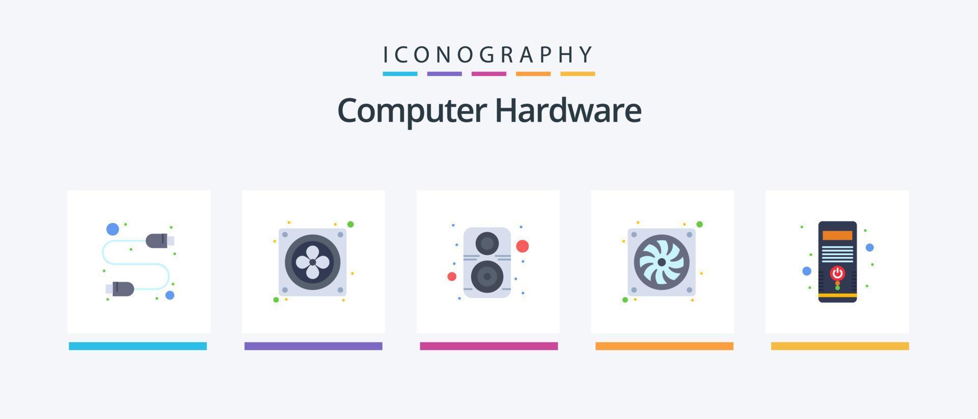 computer hardware piatto 5 icona imballare Compreso pc. computer. hardware. hardware. computer. creativo icone design vettore