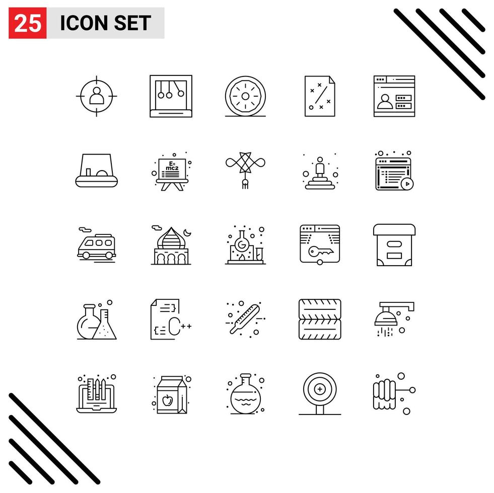 25 creativo icone moderno segni e simboli di strategia Piano forno idee ringraziamento modificabile vettore design elementi