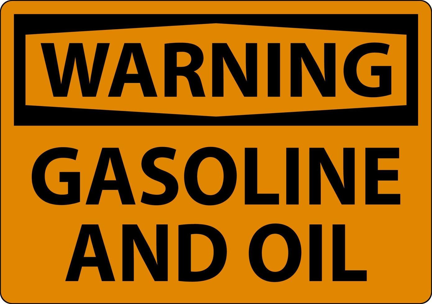 avvertimento cartello benzina e olio su bianca sfondo vettore