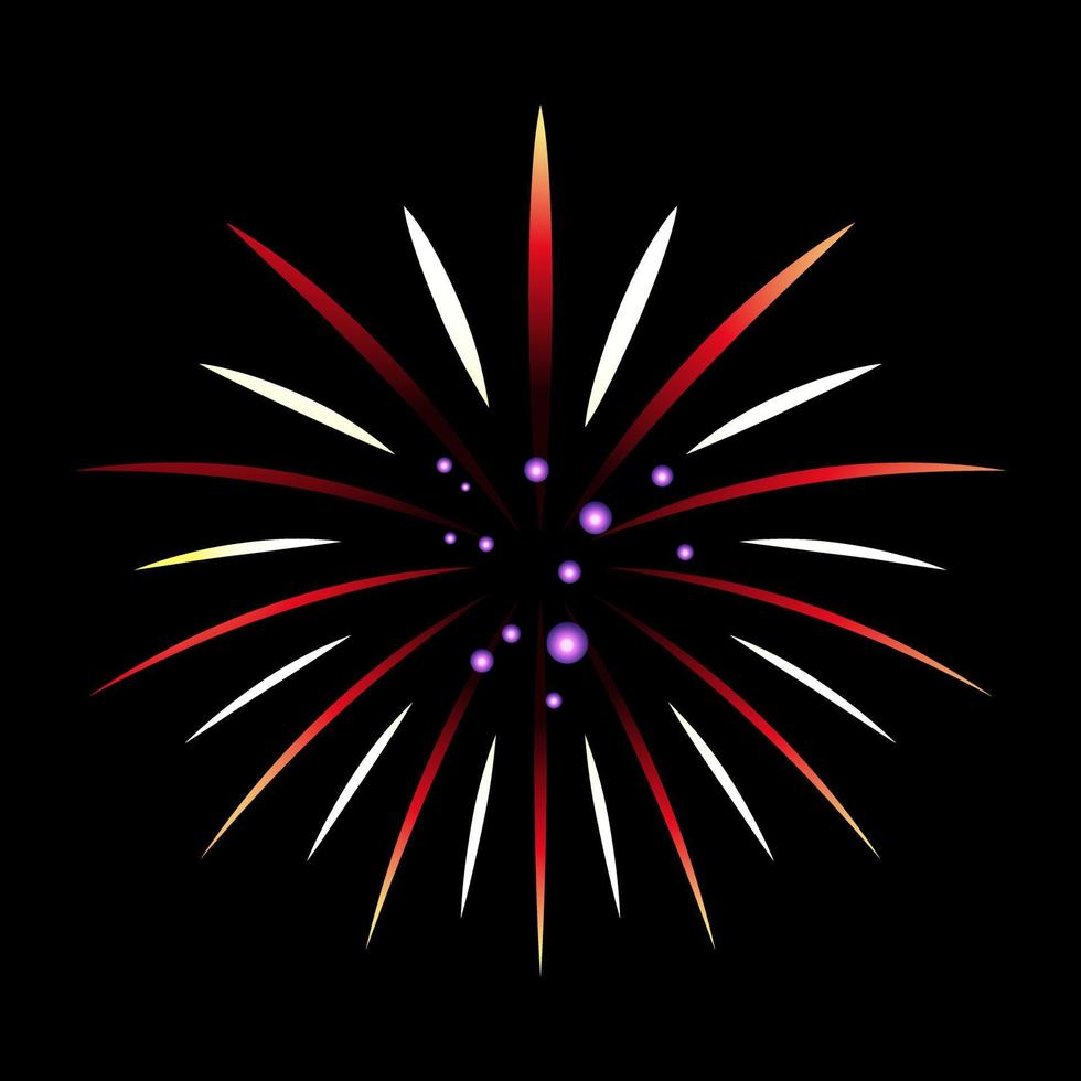 moderno piatto illustrazione di fuoco d'artificio vettore