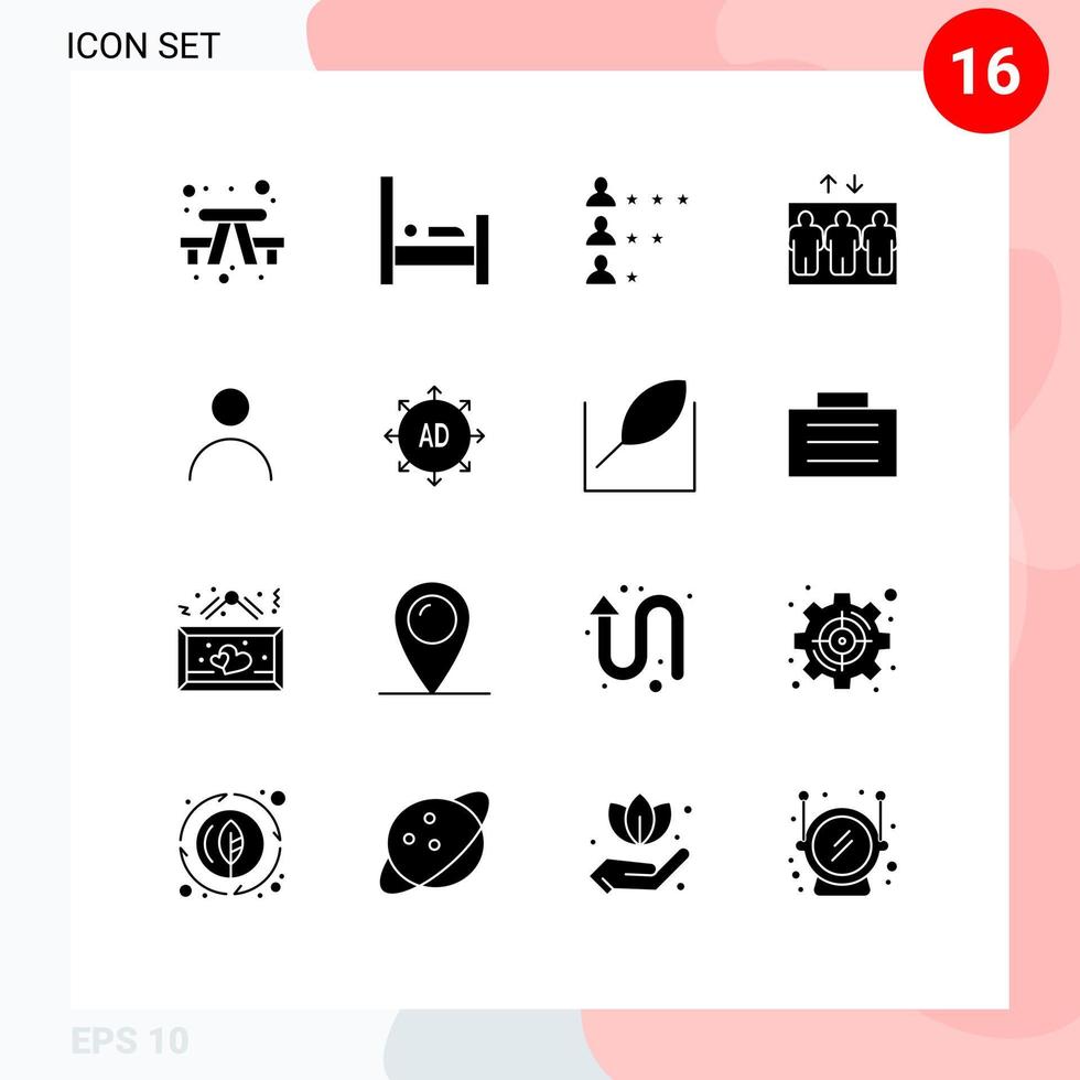 azione vettore icona imballare di 16 linea segni e simboli per profilo personale attività commerciale sollevamento ascensore modificabile vettore design elementi