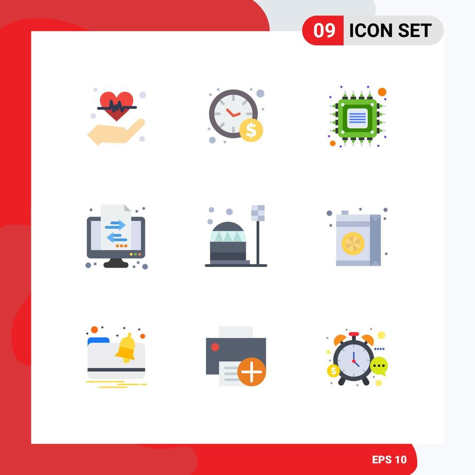 gruppo di 9 moderno piatto colori impostato per colonia trasferimento computer transazione bancario modificabile vettore design elementi