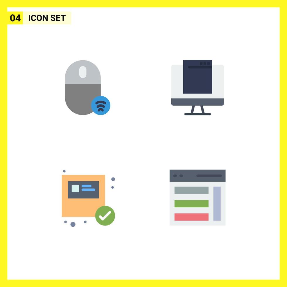 gruppo di 4 moderno piatto icone impostato per computer apparire hardware tenere sotto controllo e-commerce modificabile vettore design elementi