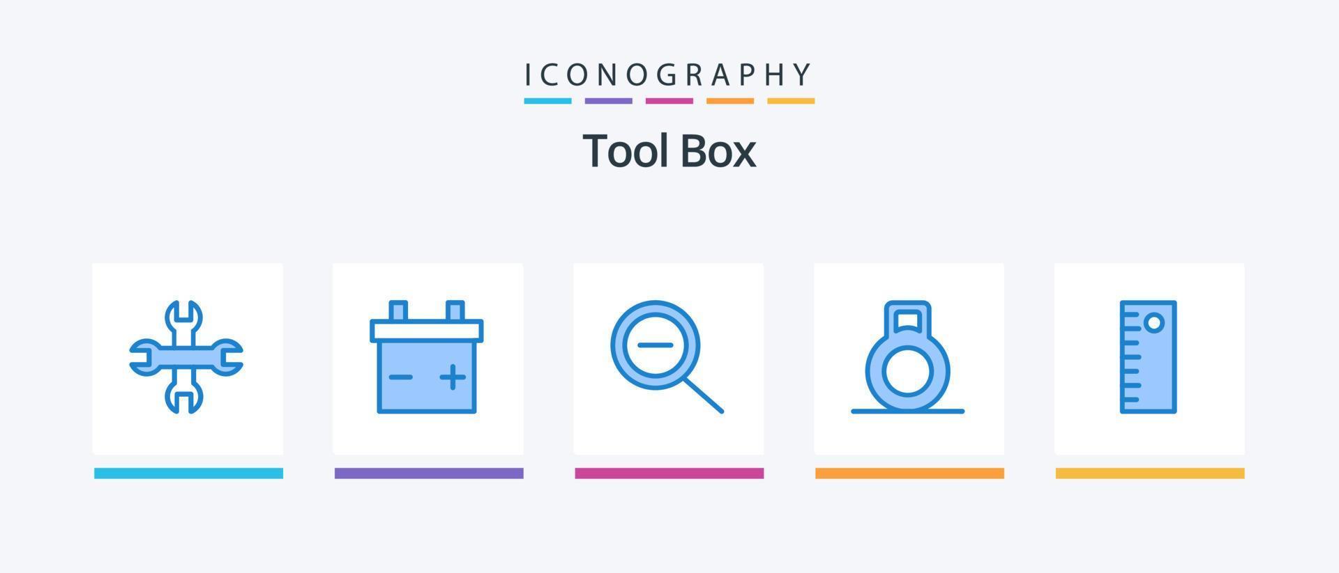 utensili blu 5 icona imballare Compreso . attrezzo.. creativo icone design vettore
