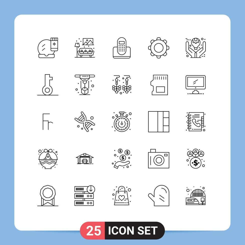 25 universale linea segni simboli di mobile di base Immagine applicazione dispositivo modificabile vettore design elementi