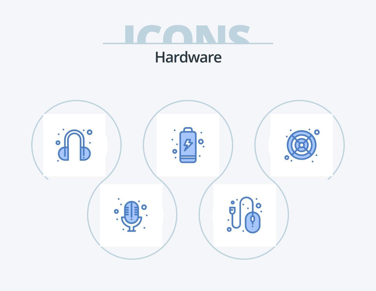 hardware blu icona imballare 5 icona design. . fan. aiuto. più fresco. elettrico vettore