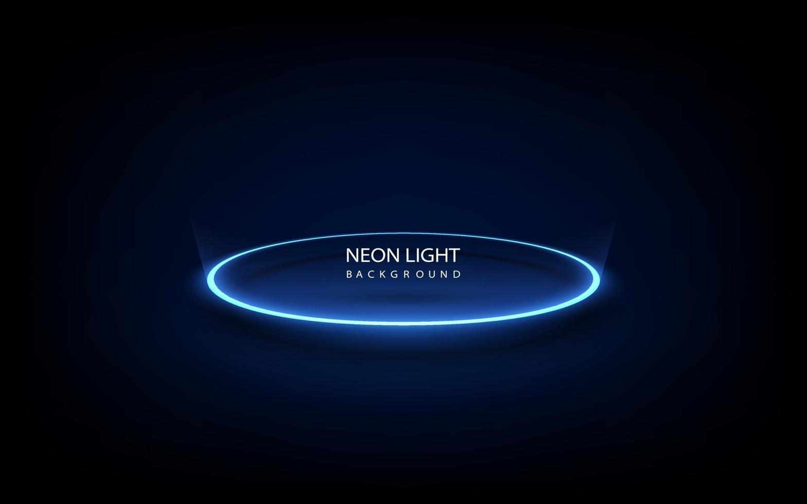 cornice del cerchio di luce al neon blu su sfondo. illustrazione vettoriale