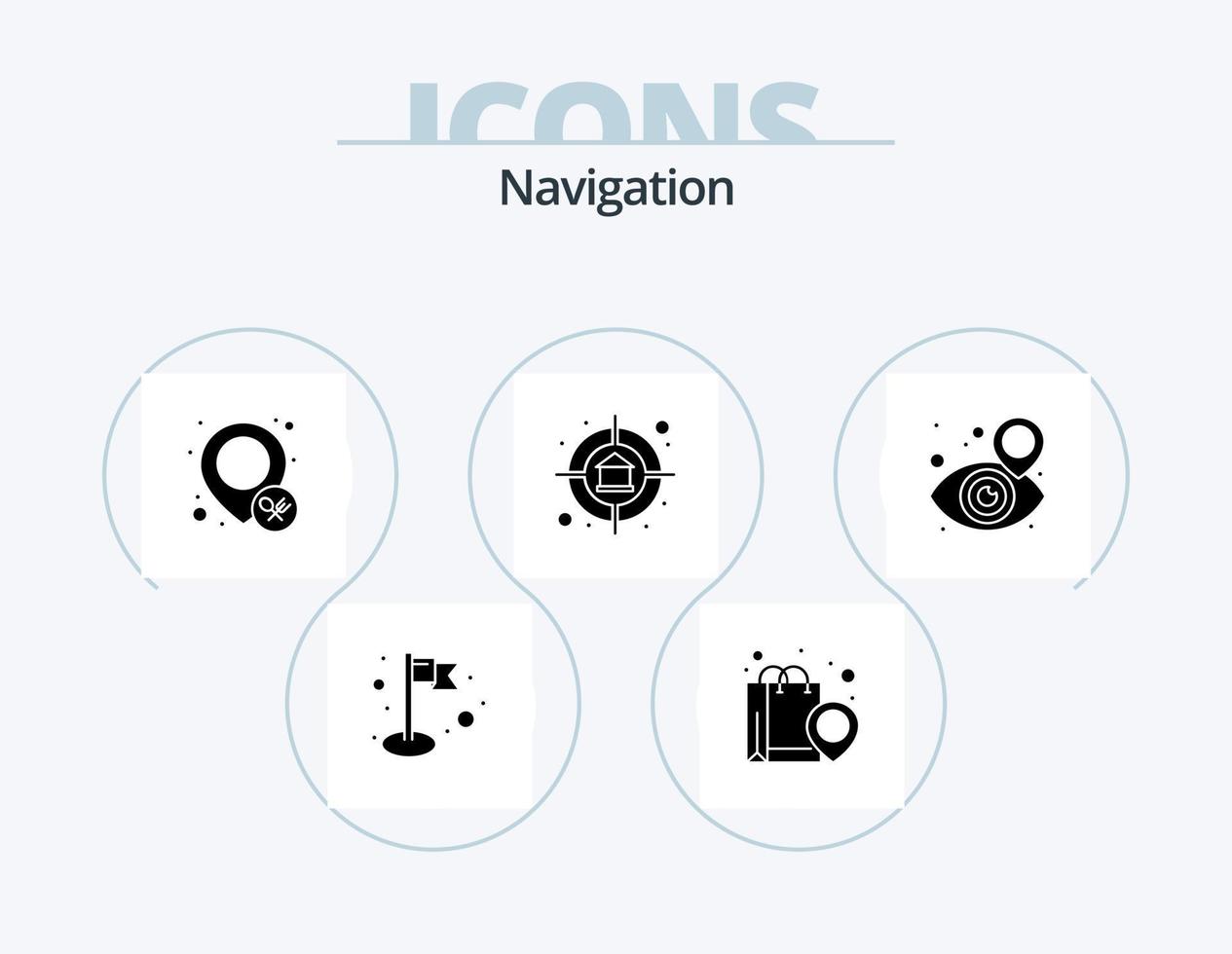 navigazione glifo icona imballare 5 icona design. Posizione. obbiettivo. ristorante. inteligente. casa vettore