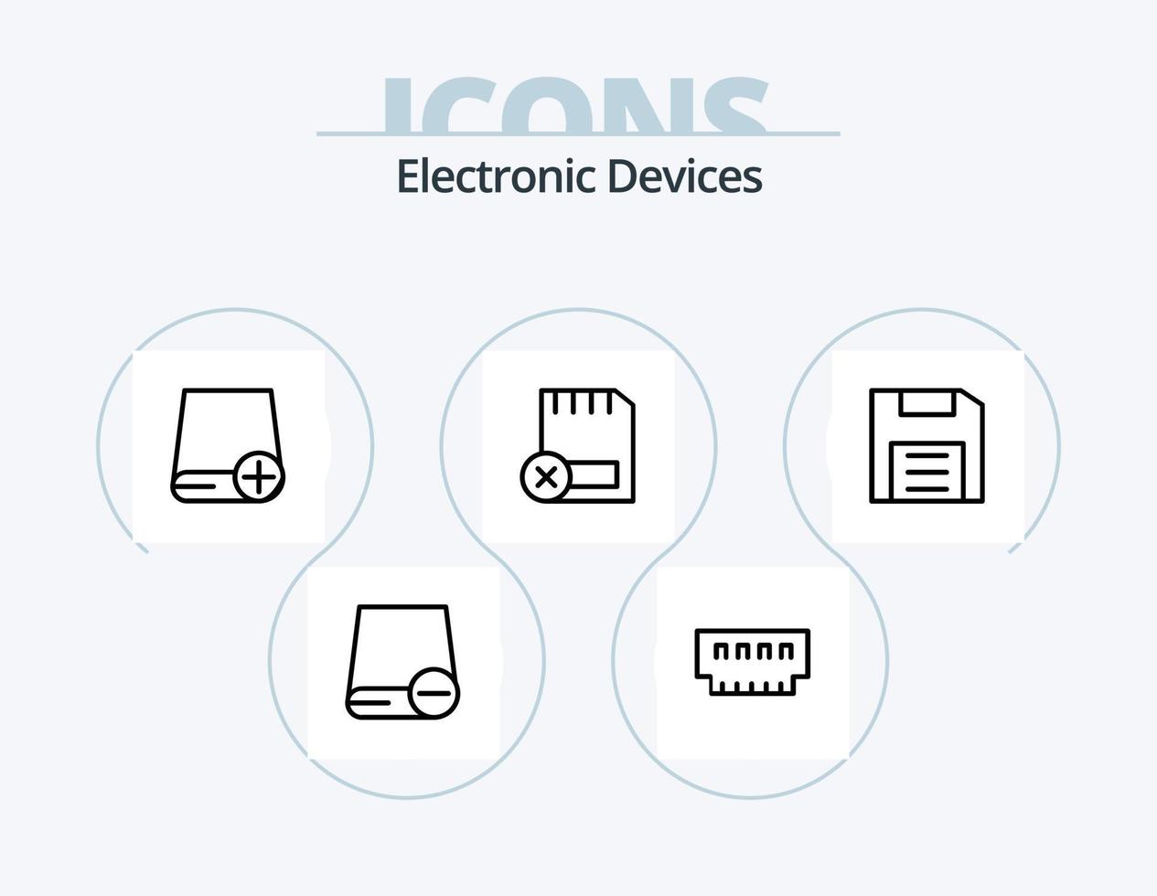 dispositivi linea icona imballare 5 icona design. dispositivi. carta. hardware. hardware. dispositivi vettore