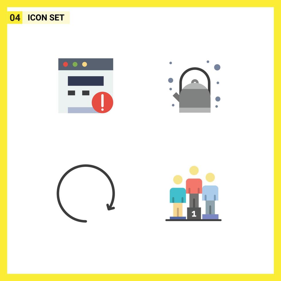 4 piatto icona concetto per siti web mobile e applicazioni mettere in guardia vincitori prima colazione freccia podio modificabile vettore design elementi