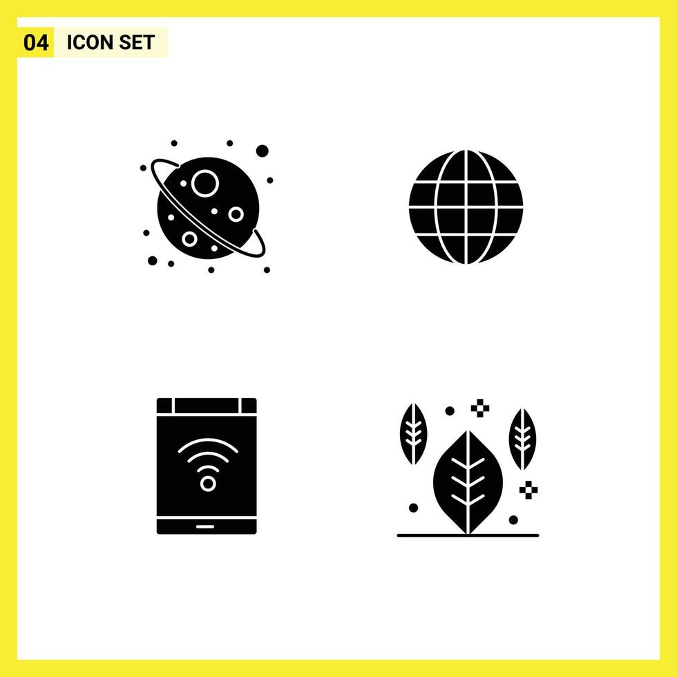 4 creativo icone moderno segni e simboli di spazio Rete mondo internet smartphone modificabile vettore design elementi
