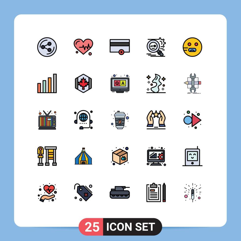 utente interfaccia imballare di 25 di base pieno linea piatto colori di scuola emoti pagamenti emoji sicuro modificabile vettore design elementi