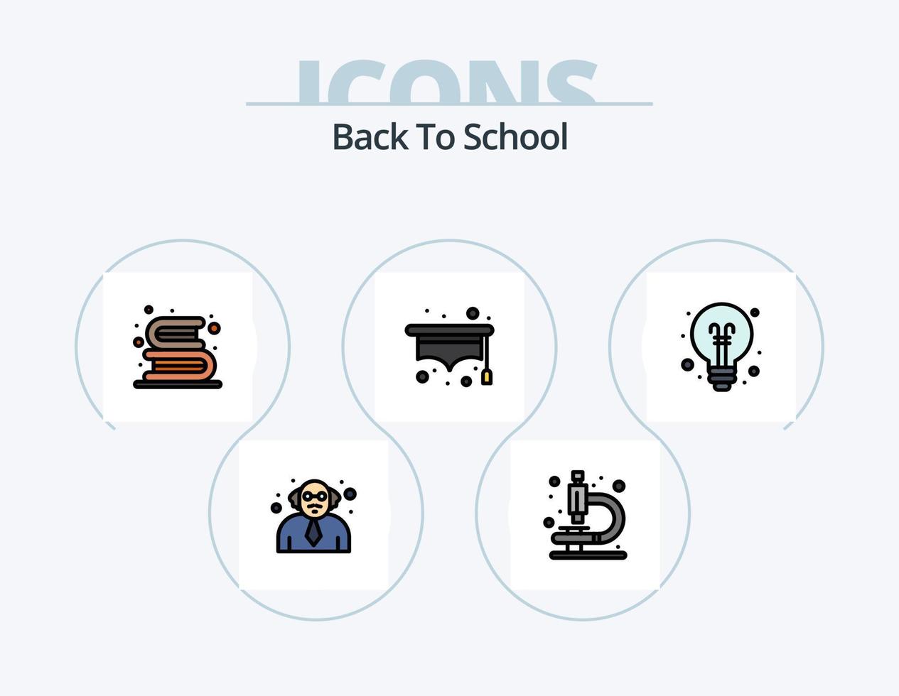 indietro per scuola linea pieno icona imballare 5 icona design. formazione scolastica. sedia. libri. indietro per scuola. laboratorio vettore