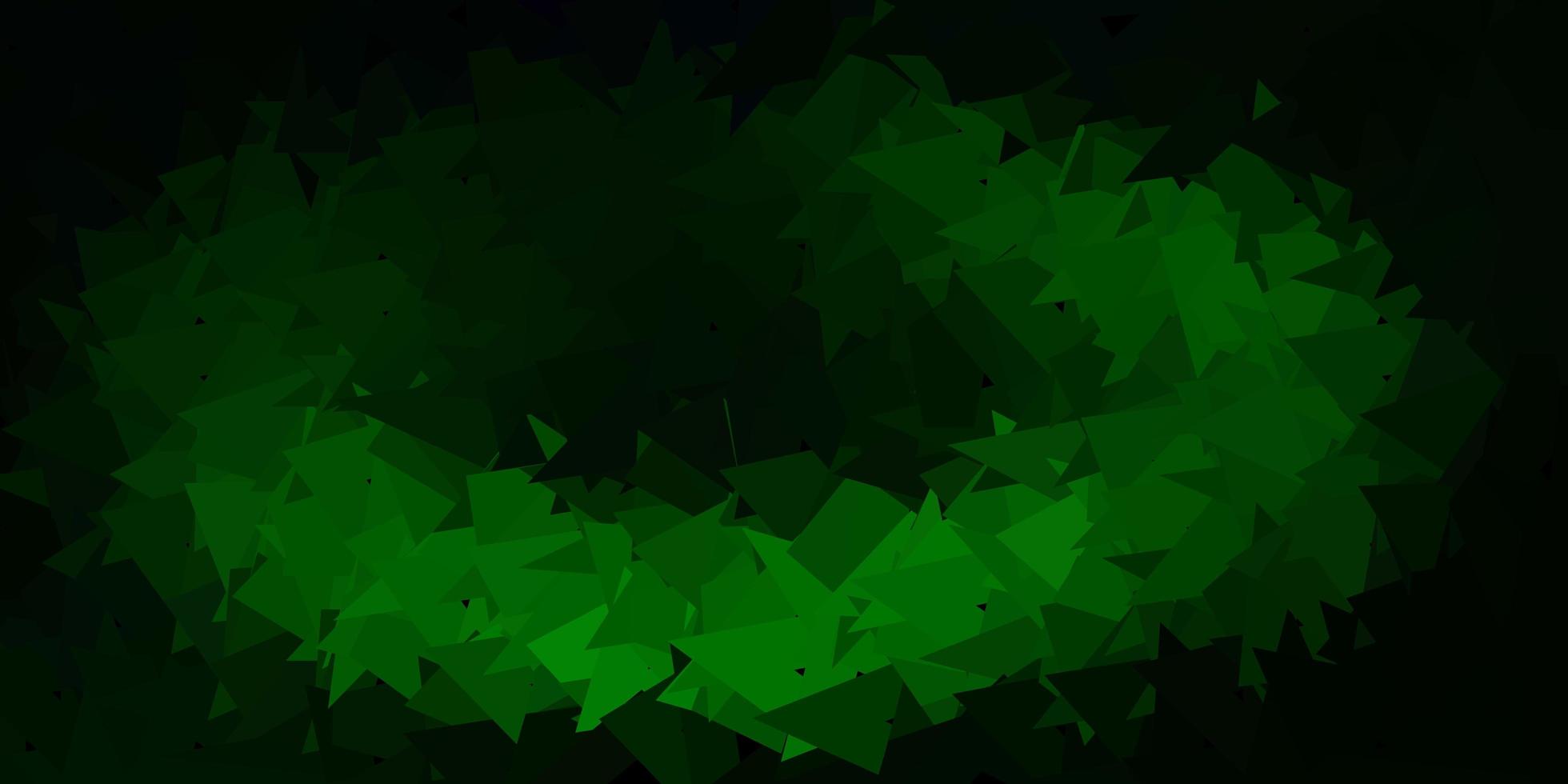 sfondo di mosaico triangolo vettoriale verde scuro.