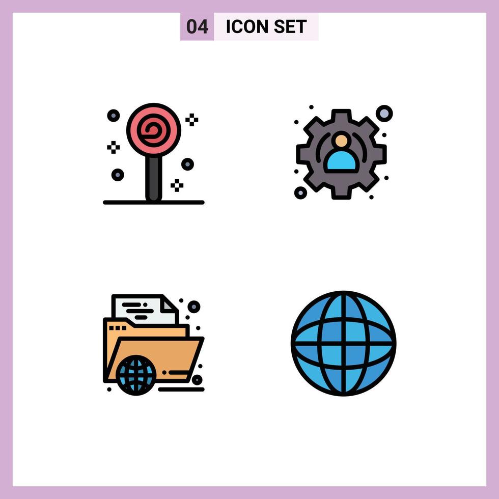4 creativo icone moderno segni e simboli di confetto formazione scolastica dolce utente apprendimento modificabile vettore design elementi
