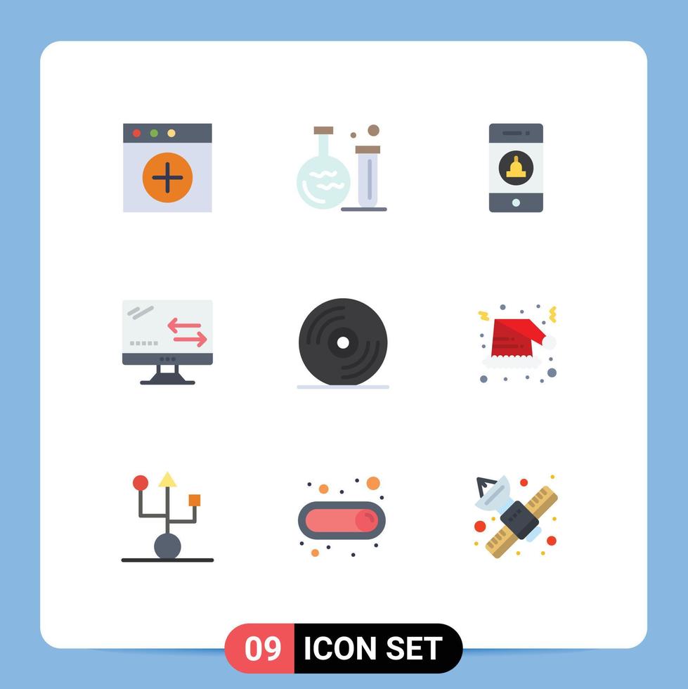 impostato di 9 moderno ui icone simboli segni per musica disco segnalazione tecnologia connessione modificabile vettore design elementi