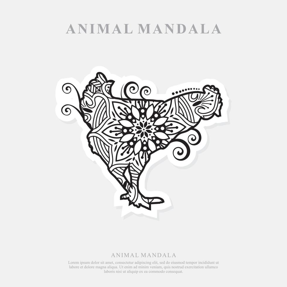 mandala di pollo. elementi decorativi vintage. modello orientale, illustrazione vettoriale. vettore