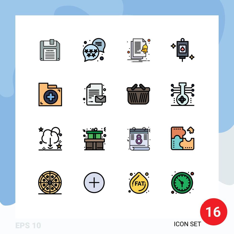 16 creativo icone moderno segni e simboli di primo Borsa notifica aiuto perfusione modificabile creativo vettore design elementi