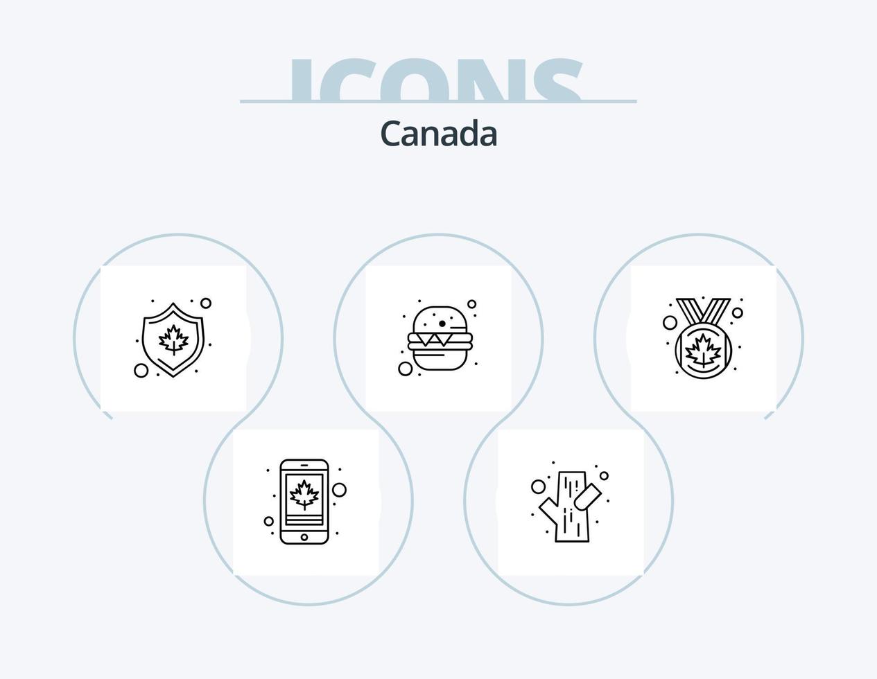 Canada linea icona imballare 5 icona design. cellula. giorno. bloccare. mese. calendario vettore