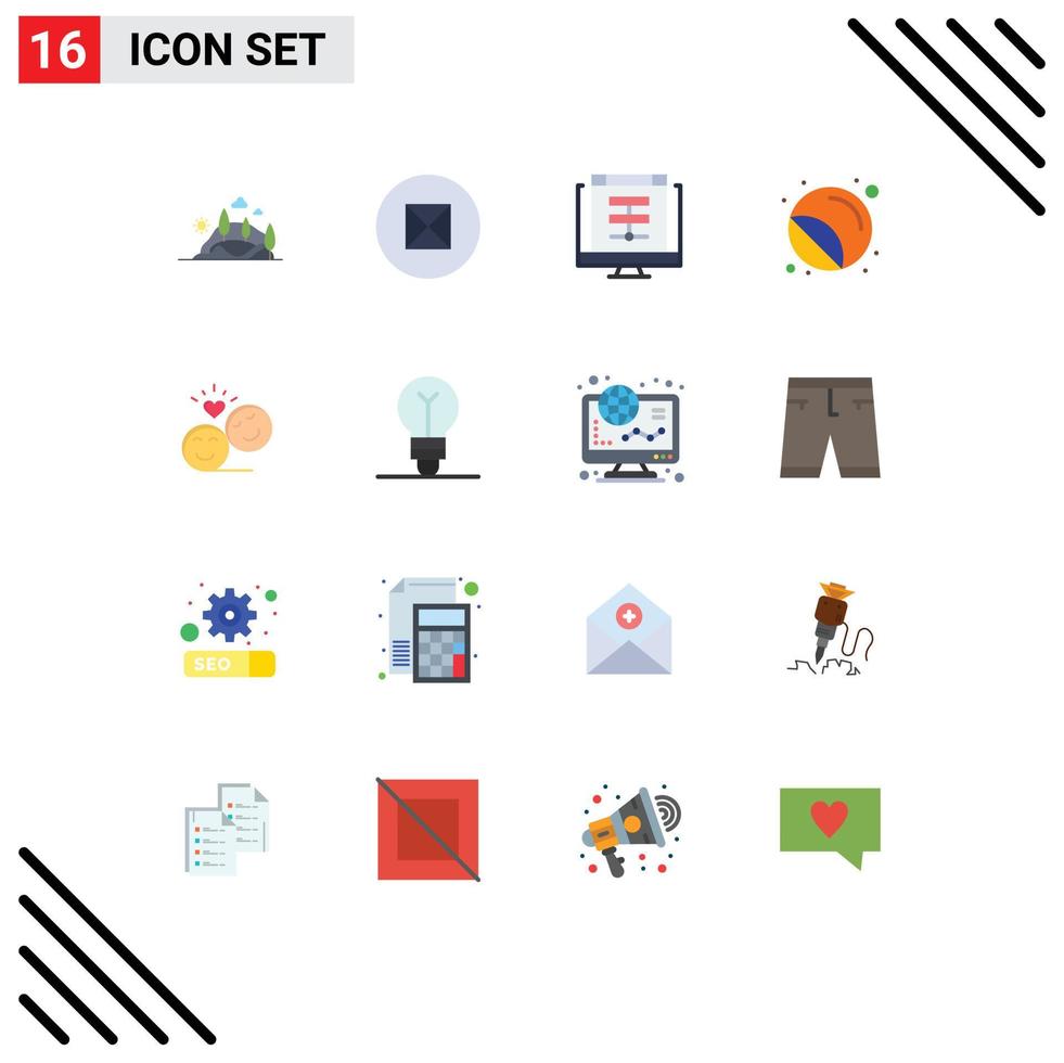 16 utente interfaccia piatto colore imballare di moderno segni e simboli di francobollo stampante nube Stampa separare modificabile imballare di creativo vettore design elementi