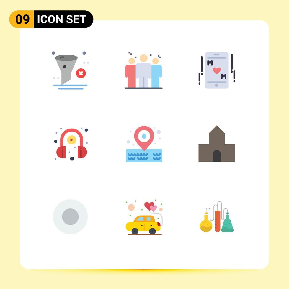 impostato di 9 moderno ui icone simboli segni per segnaposto apprendimento aziendale cuffie madre modificabile vettore design elementi