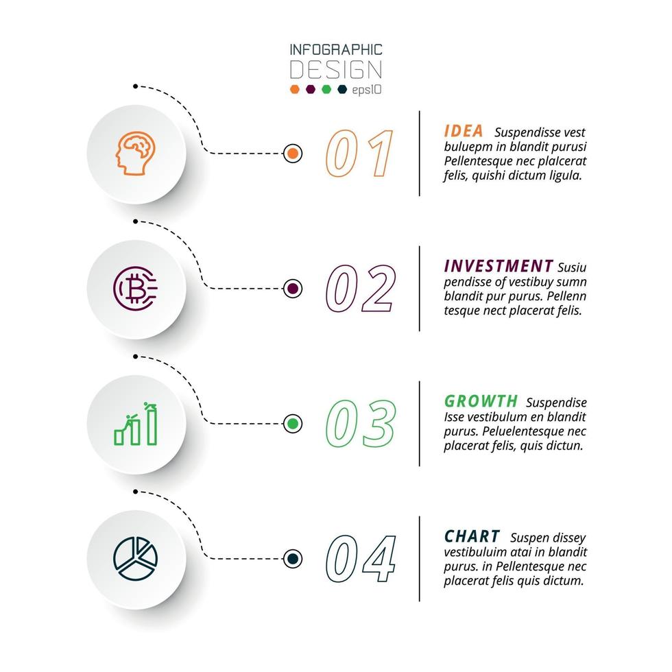 5 passaggi per presentare e segnalare i risultati, inclusa la spiegazione del flusso di lavoro di un'azienda o organizzazione. vettore infografica.