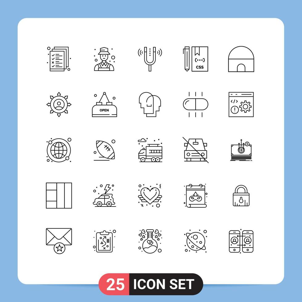 impostato di 25 moderno ui icone simboli segni per sviluppo css concerto codifica riferimento modificabile vettore design elementi