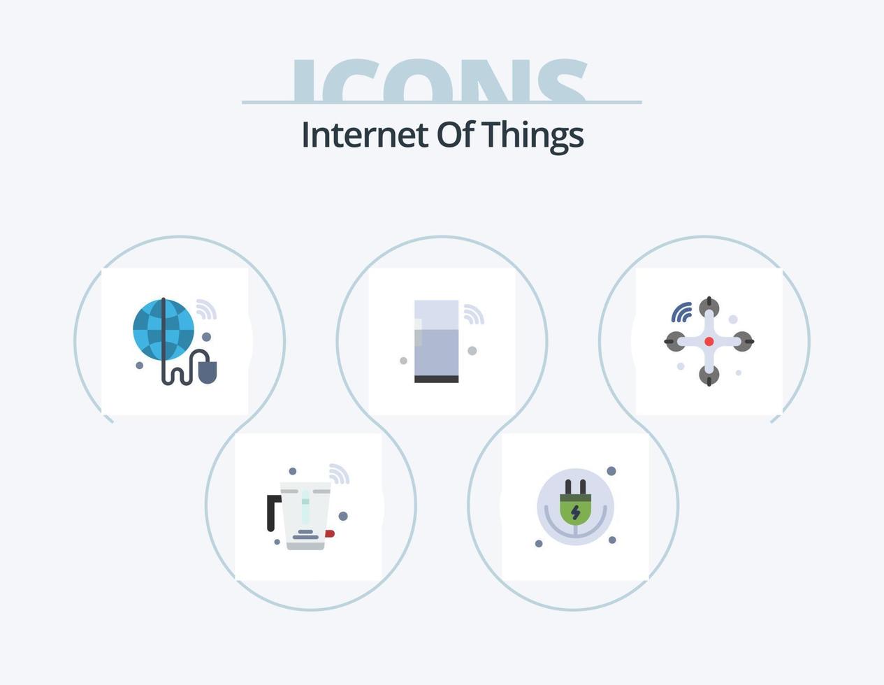 Internet di cose piatto icona imballare 5 icona design. le cose. iot. iot. Internet. Wi-Fi vettore