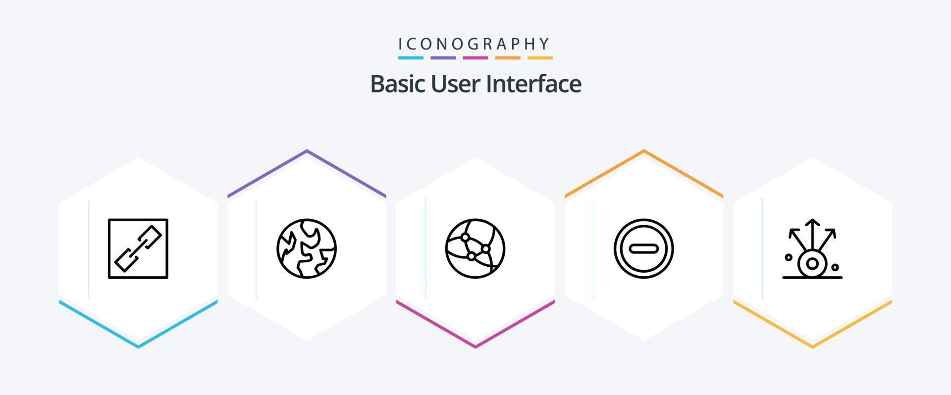 di base 25 linea icona imballare Compreso . . ragnatela. Condividere. connessione vettore