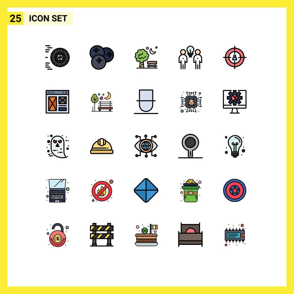 25 creativo icone moderno segni e simboli di lavoro di squadra persone panchina idea baloon modificabile vettore design elementi