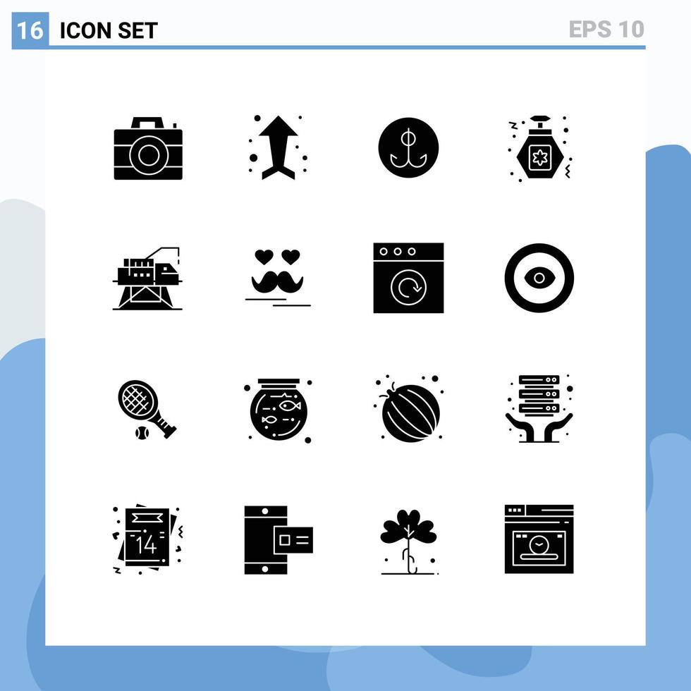 impostato di 16 moderno ui icone simboli segni per laboratorio costruzione esca festa profumo modificabile vettore design elementi