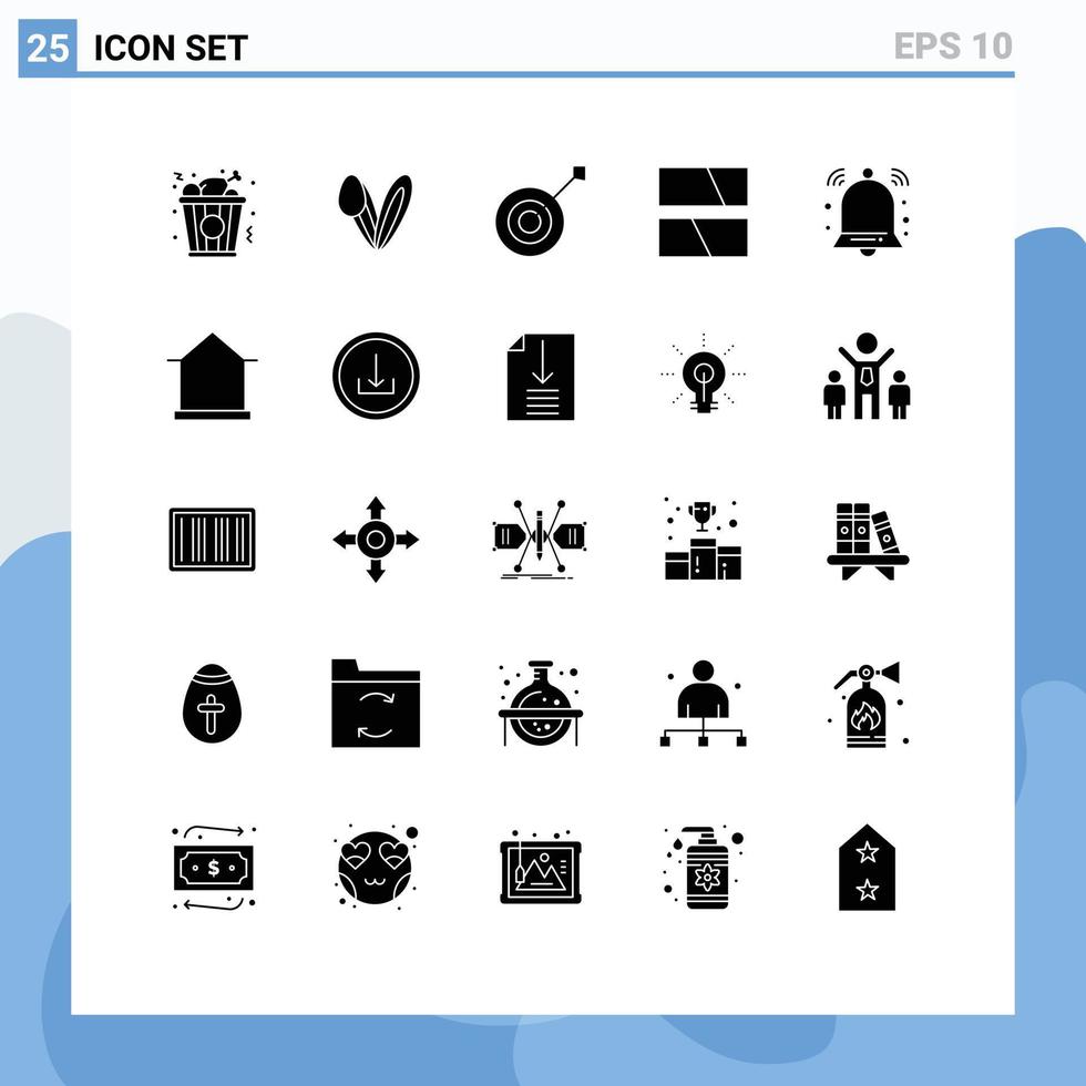 25 solido glifo concetto per siti web mobile e applicazioni notifica mettere in guardia collezione disposizione telaio modificabile vettore design elementi