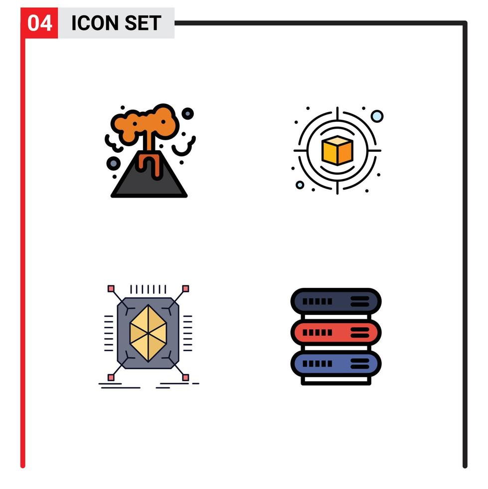 impostato di 4 moderno ui icone simboli segni per energia rapido campagna pensiero calcolo modificabile vettore design elementi