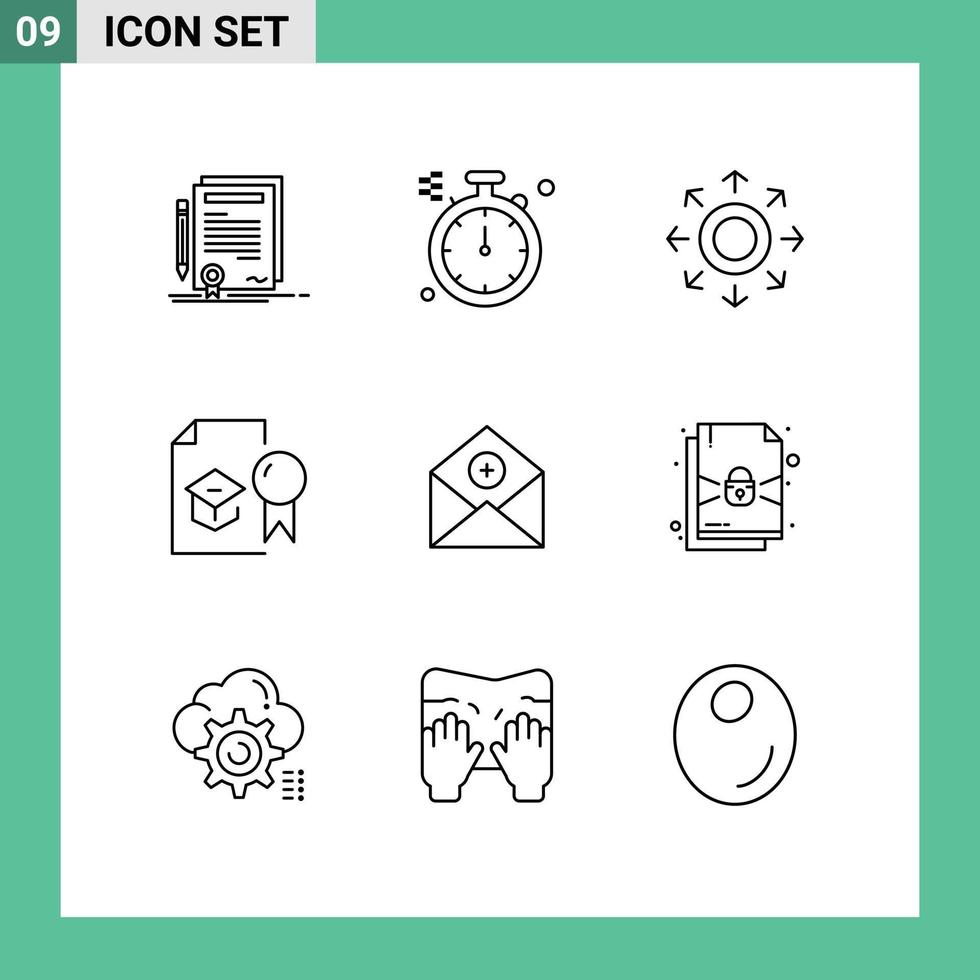 9 utente interfaccia schema imballare di moderno segni e simboli di Inserisci studia Rete formazione scolastica certificato modificabile vettore design elementi