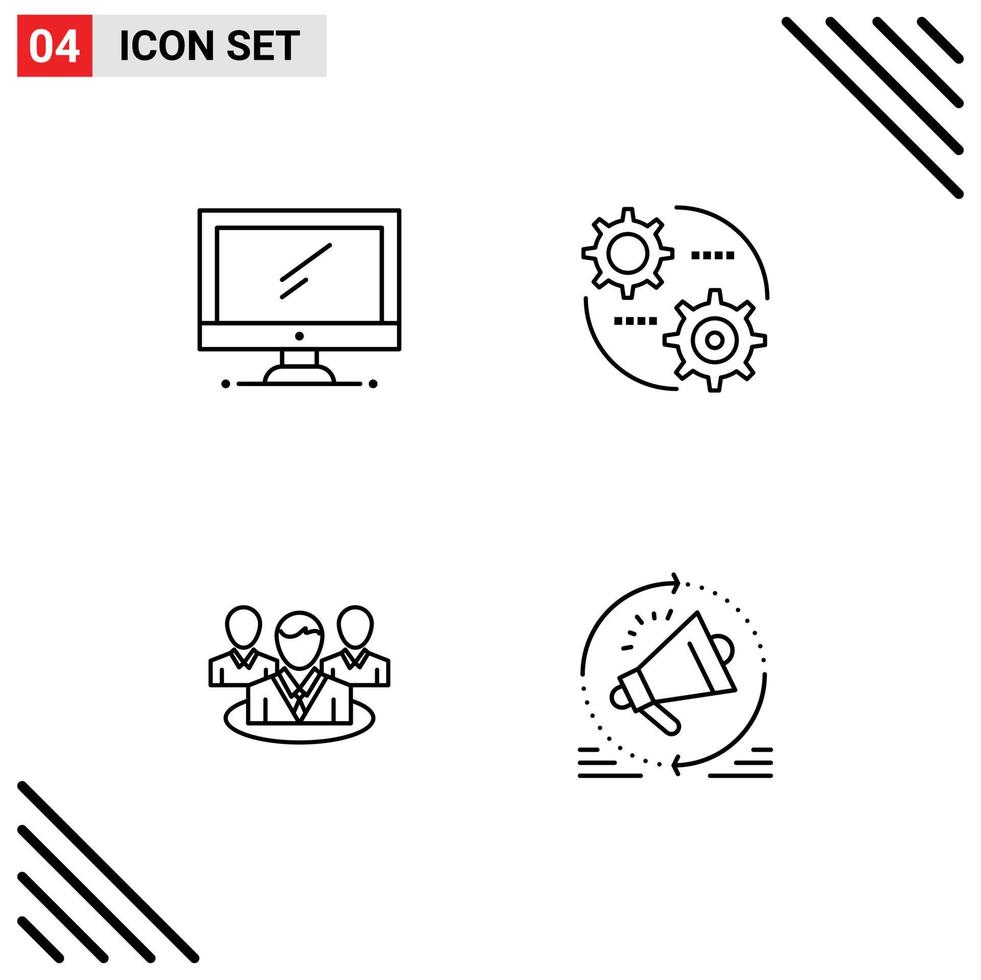 4 creativo icone moderno segni e simboli di computer gruppo imac ambientazione pettegolezzo modificabile vettore design elementi