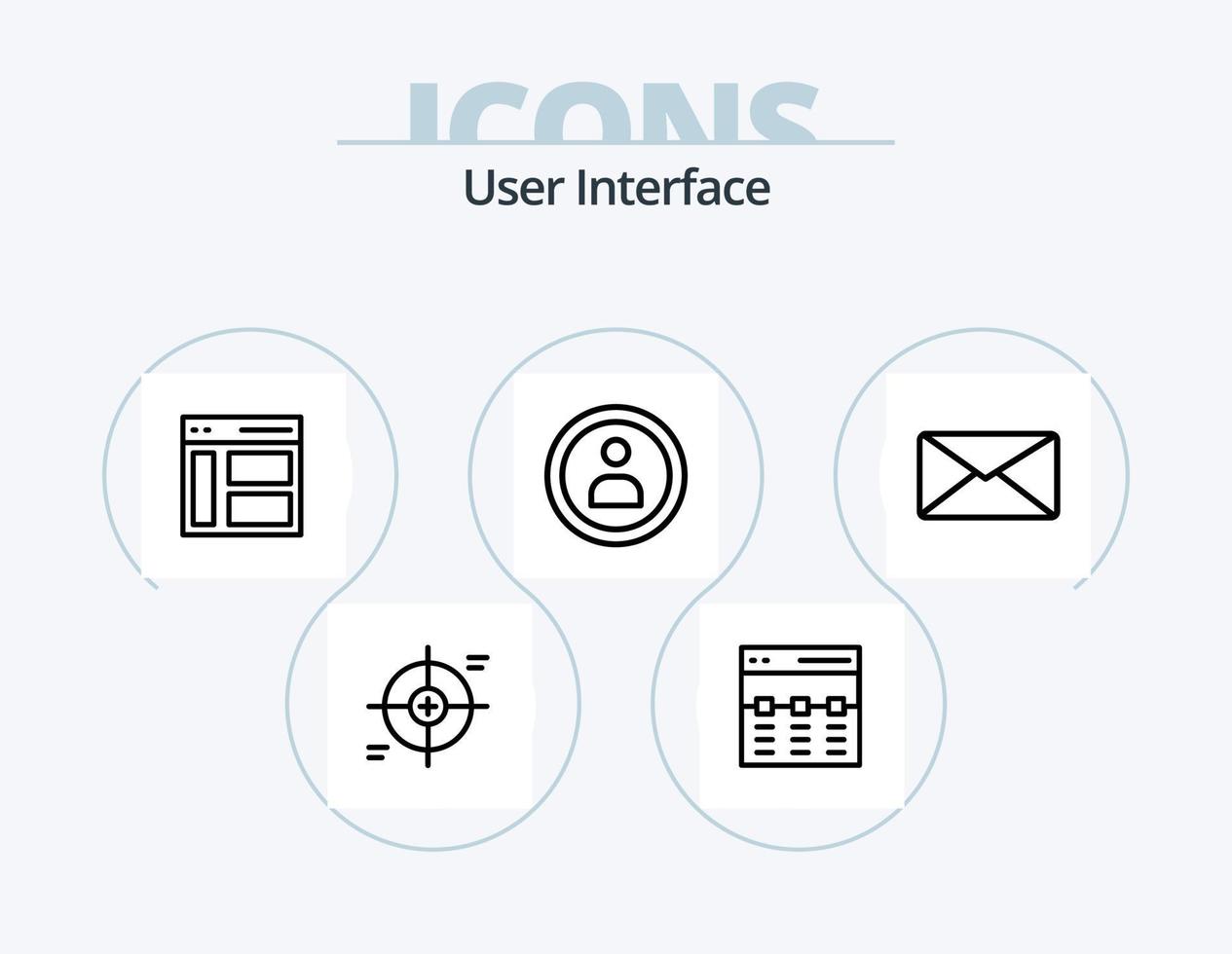 utente interfaccia linea icona imballare 5 icona design. barra laterale. interfaccia. interfaccia. comunicazione. Immagine vettore