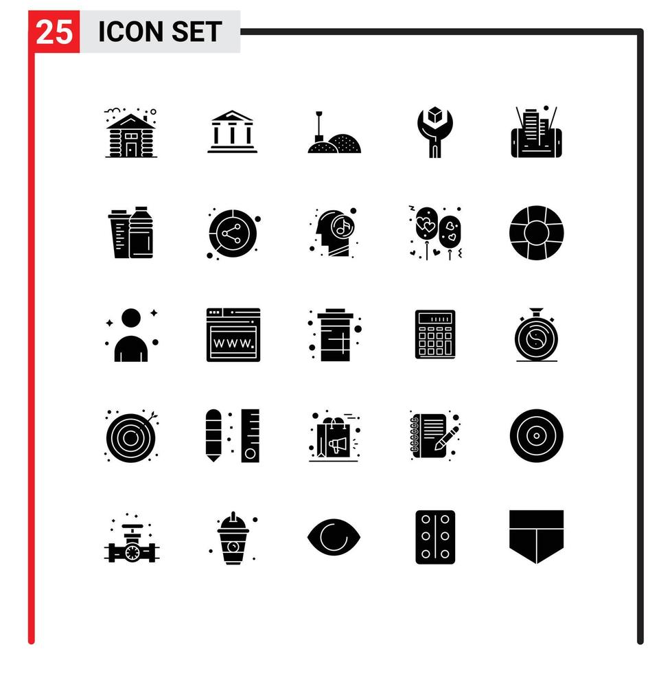 25 solido glifo concetto per siti web mobile e applicazioni mobile sdk legge Prodotto config modificabile vettore design elementi