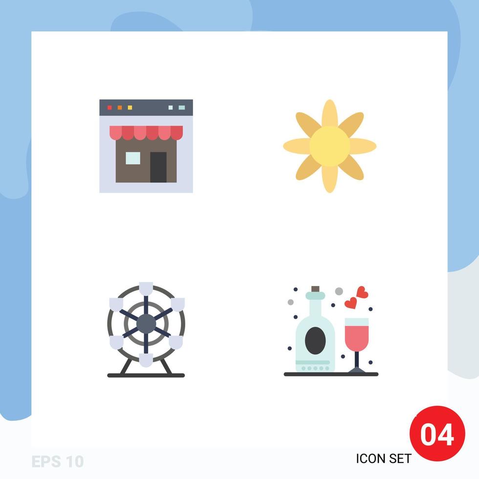 utente interfaccia imballare di 4 di base piatto icone di del browser parco pagina erba celebrazione modificabile vettore design elementi