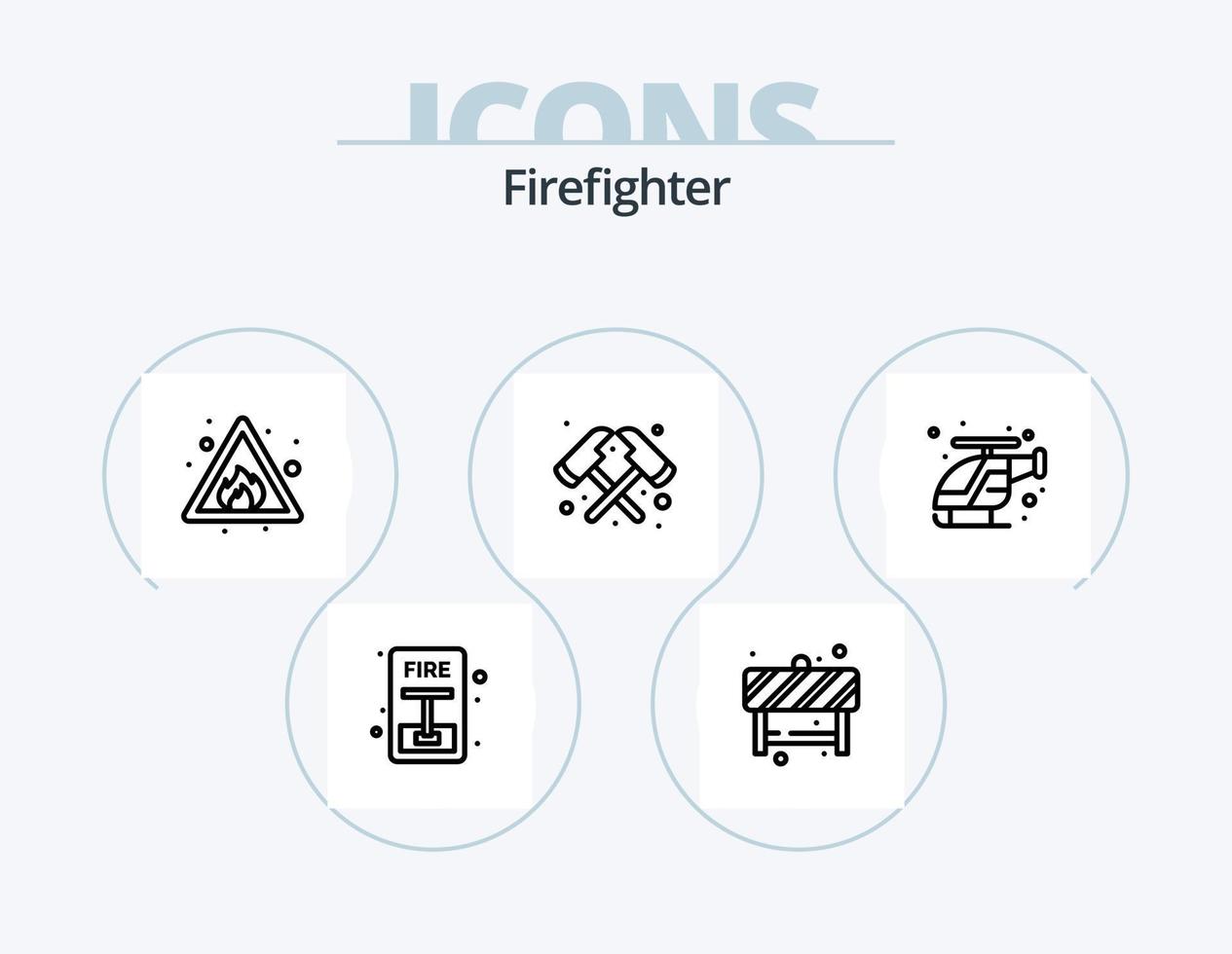 pompiere linea icona imballare 5 icona design. protezione. trasporto. fuoco. sicurezza. emergenza vettore