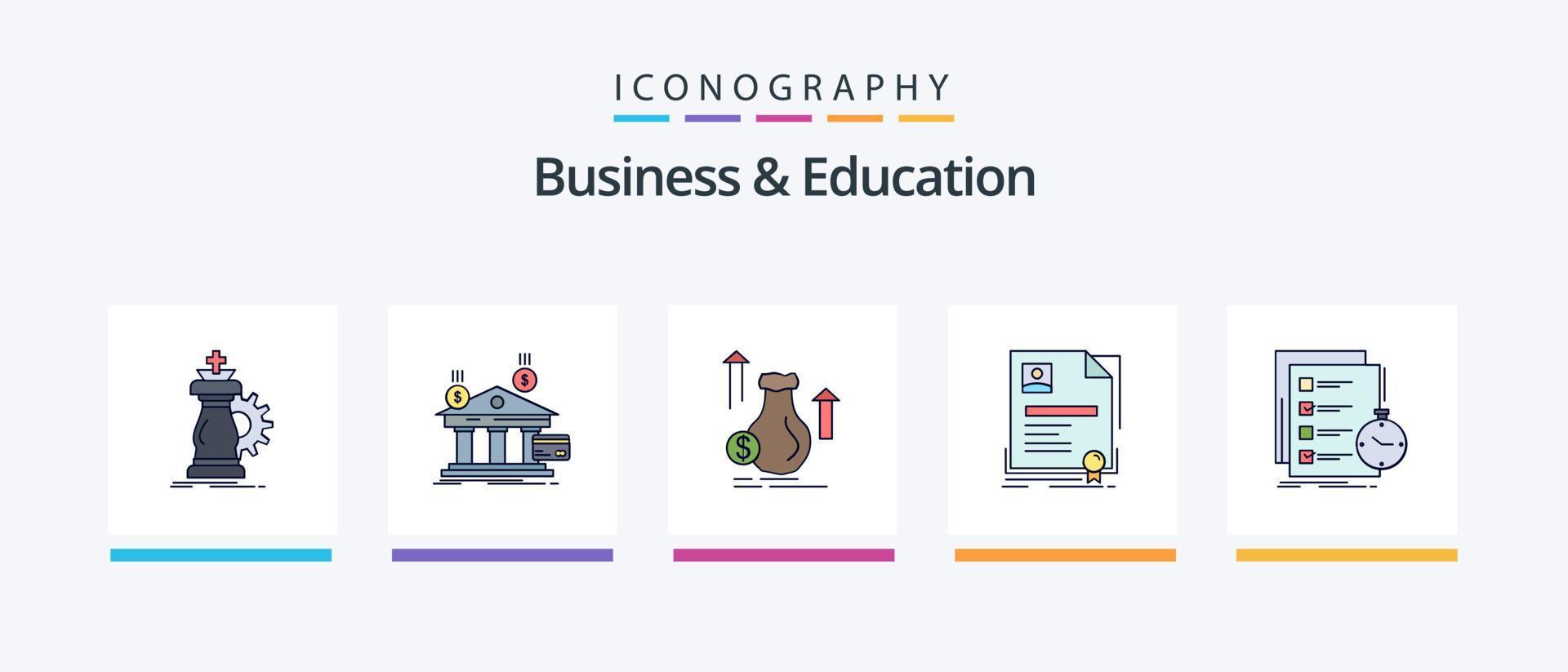 attività commerciale e formazione scolastica linea pieno 5 icona imballare Compreso premio. premio. montagna. sito web. globo. creativo icone design vettore