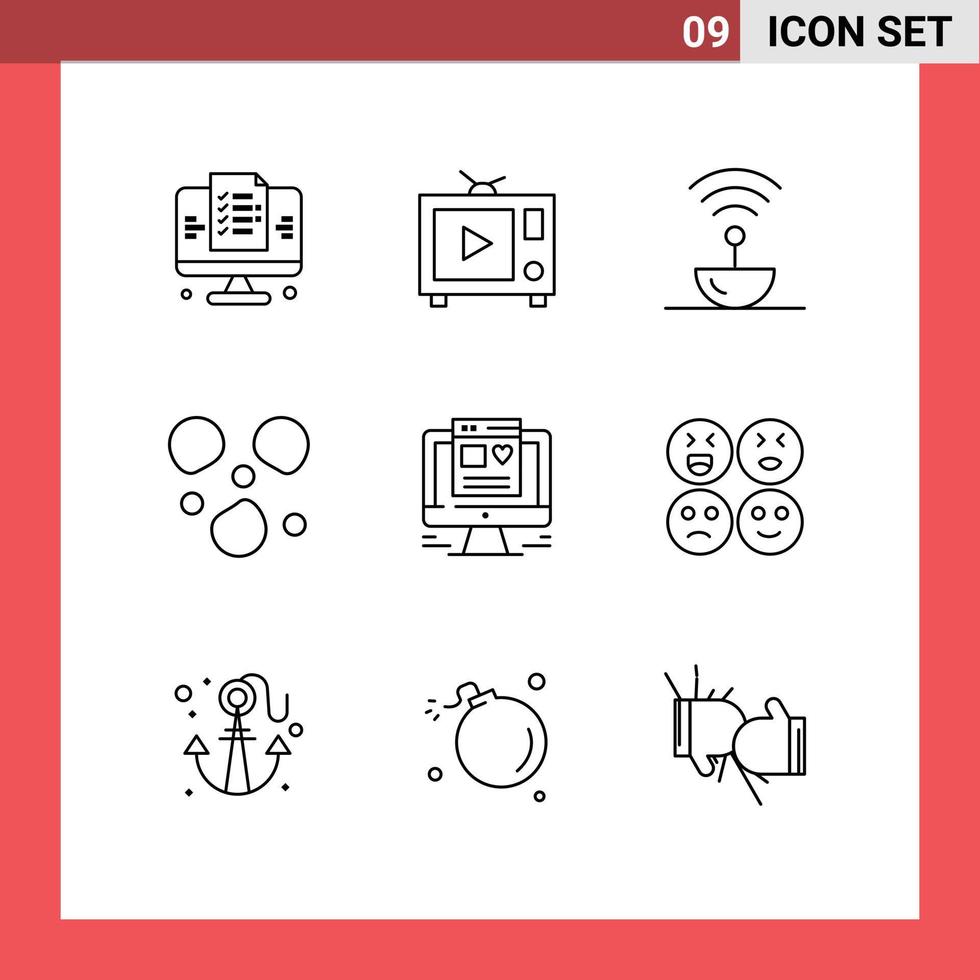 impostato di 9 moderno ui icone simboli segni per ragnatela design computer acciaio tempo metereologico grandine modificabile vettore design elementi